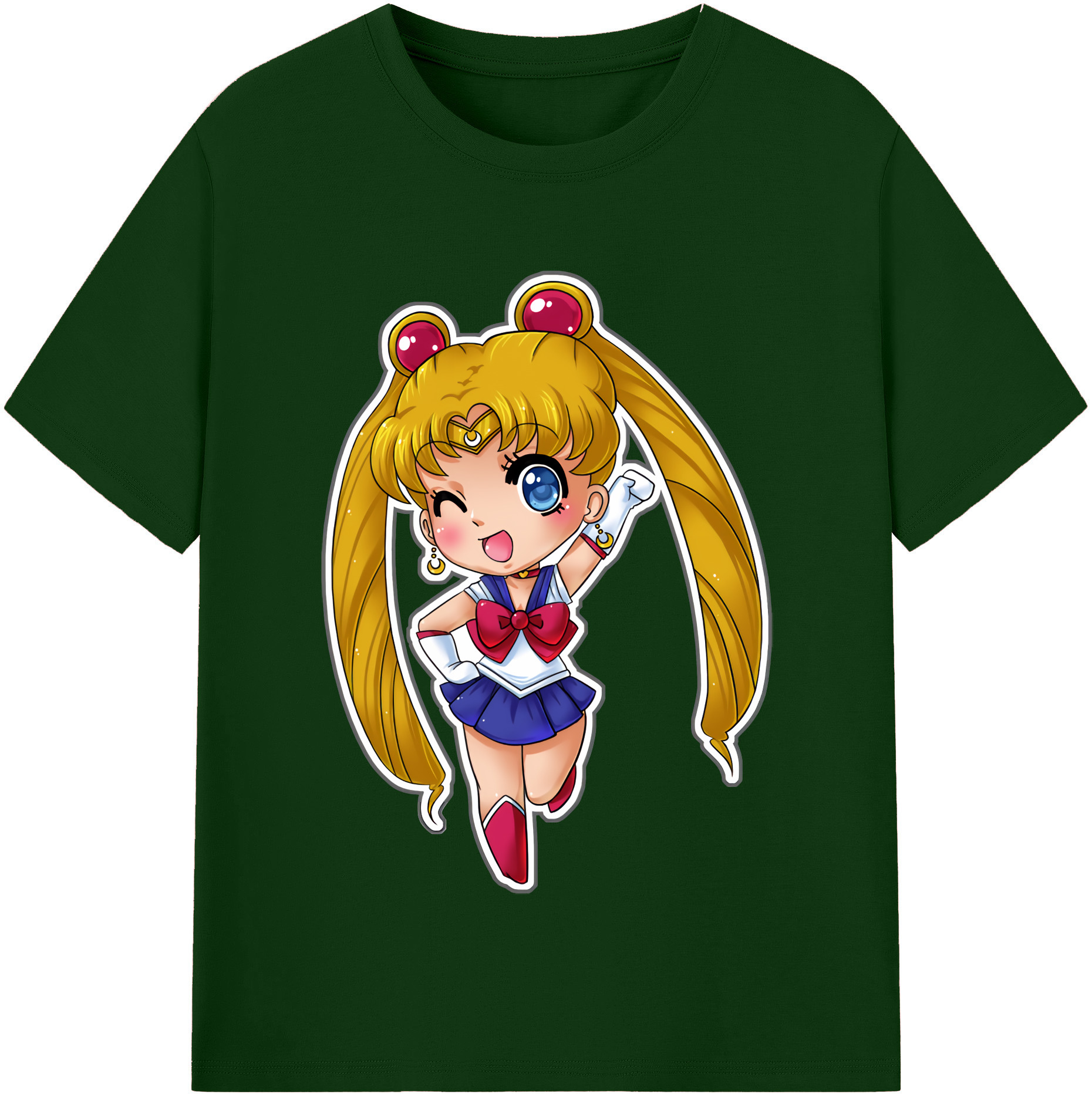 （画像用） 美少女戦士セーラームーン 月野 うさぎ つきの うさぎ Sailor Moon Tsukino Usagi 綿100％半袖Tシャツ（フロントプリント）